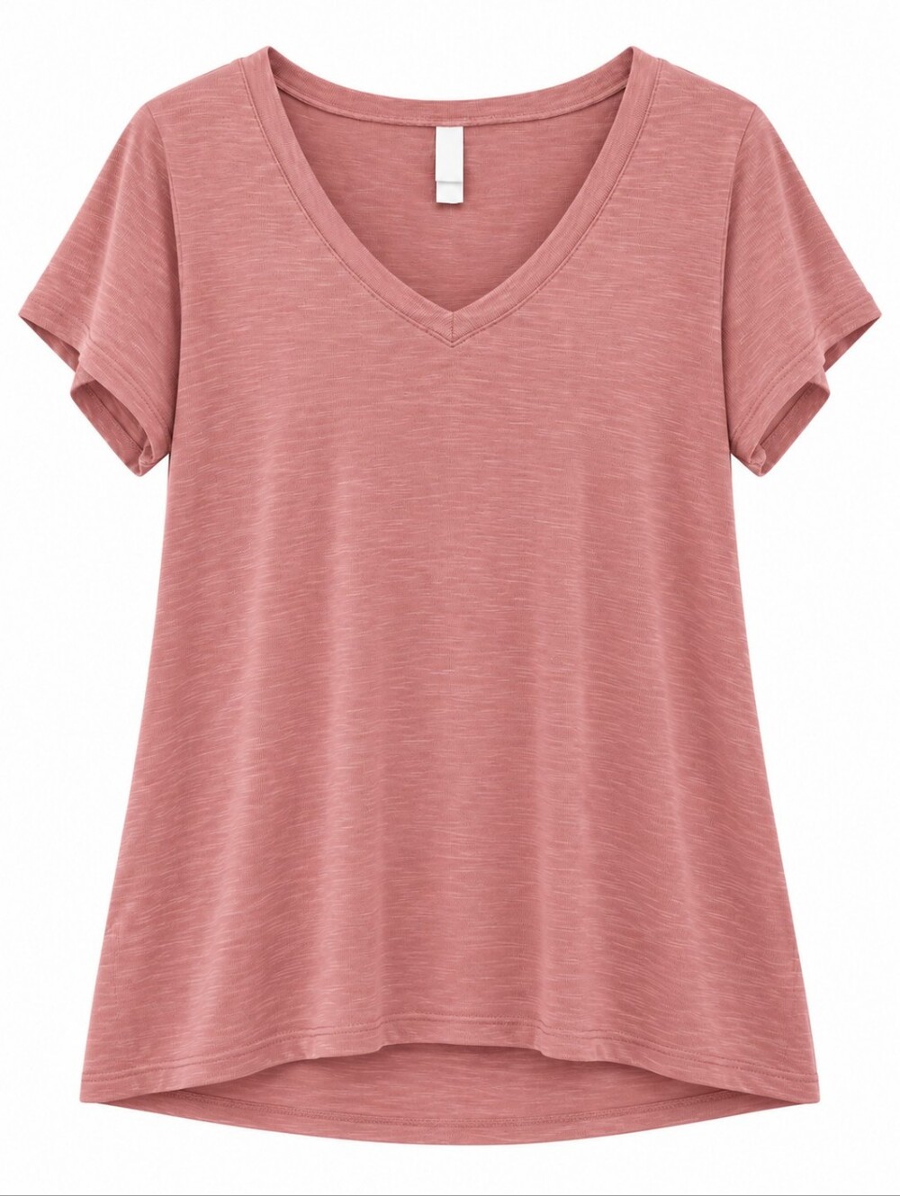LuLaRoe Solid Blush Pink Christy Short Sleeve V-Neck Micro Ribbed Tee Size XL